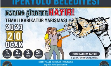 İPEKYOLU BELEDİYESİ'DEN İLGİNÇ YARIŞMA: “KADINA ŞİDDETE HAYIR” KONULU KARİKATÜR! 