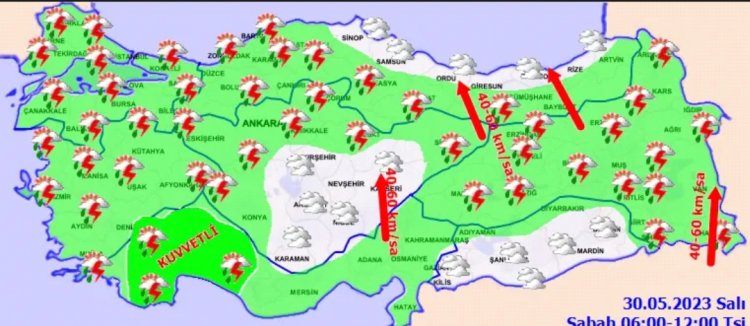METEOROLOJİ'DEN UYARI: KUVVETLİ YAĞIŞ VE RÜZGAR SEL GETİREBİLİR!
