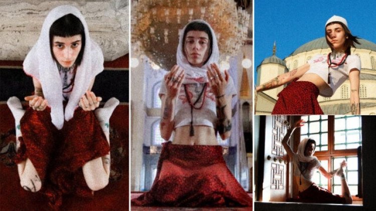 YÖNETMEN  VE MODEL KOCATEPE CAMİİ'NDE UYGUNSUZ KIYAFETLE ÇEKİM YAPTIKLARI İÇİN  GÖZALTINA ALINDILAR!
