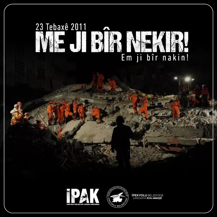 İpekyolu Belediye Eşbaşkanları: Canan Uzunay/Tahir Şapkacı Deprem İletisi